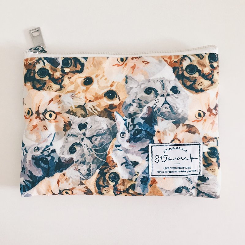 Everywhere is a cat zipper pencil case / cosmetic case | 815a.m - Toiletry Bags & Pouches - Cotton & Hemp 
