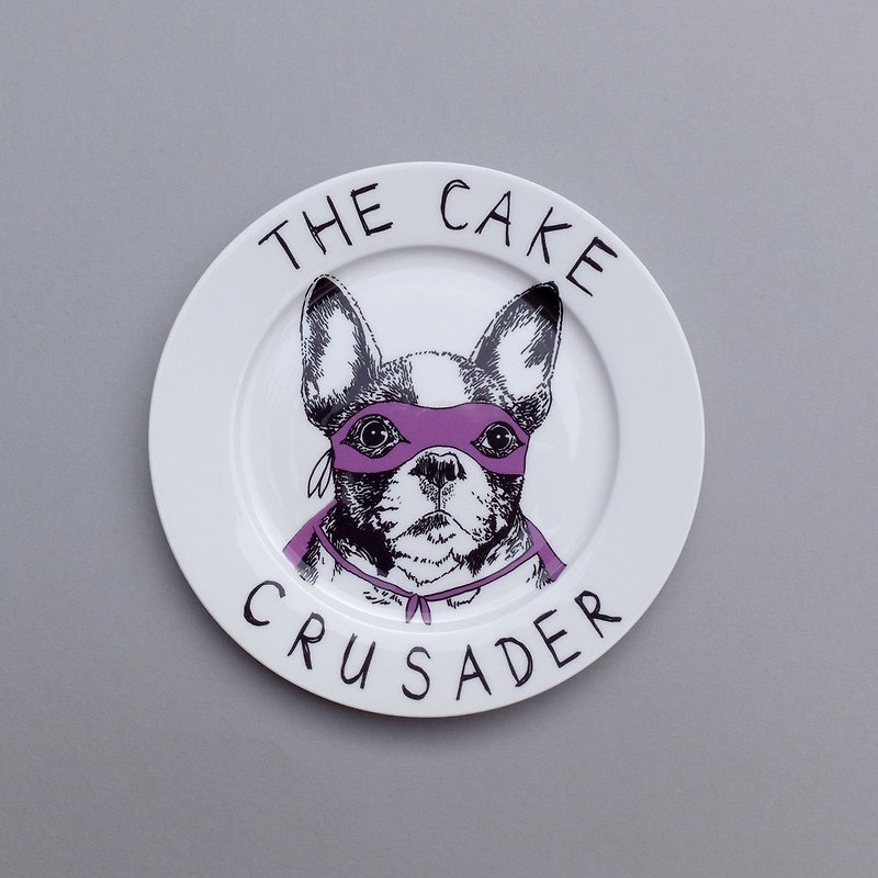 The cake crusader bone china dinner plate - จานและถาด - เครื่องลายคราม ขาว