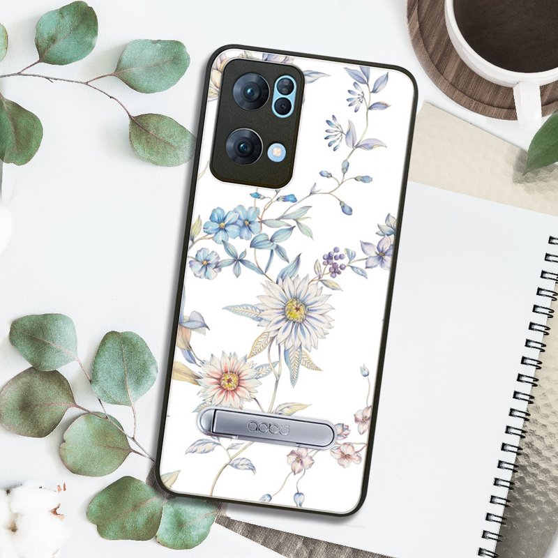 apbs OPPO Reno7 5G 全系列 減震立架手機殼-花語-木春菊 - 手機殼/手機套 - 其他材質 多色