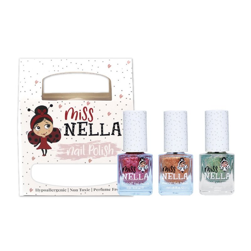英國【Miss NELLA 】兒童水性可撕式安全指甲油-聖誕派對3入組 - 指甲油/指甲貼 - 其他材質 多色