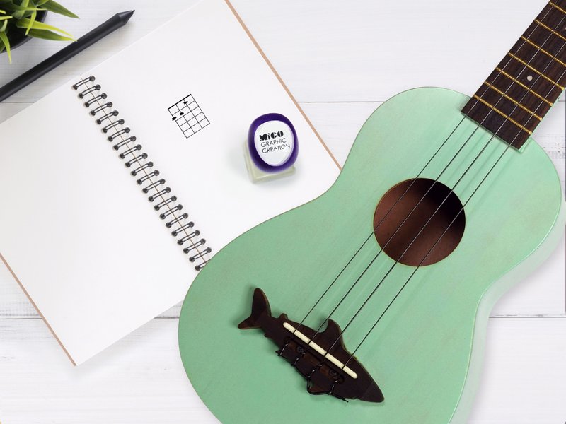 mini Ukulele chord stamp, great aiding tool. Ukulele chord & fingering learning - Guitars & Music Instruments - Plastic Black