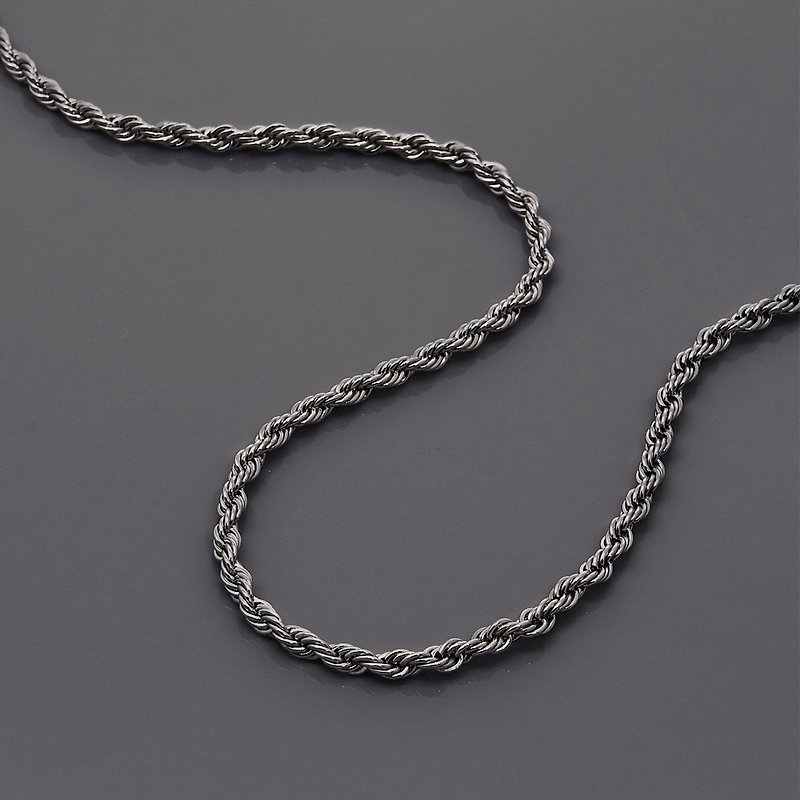 麻花項鍊 Twisted Necklace - 項鍊 - 其他金屬 銀色