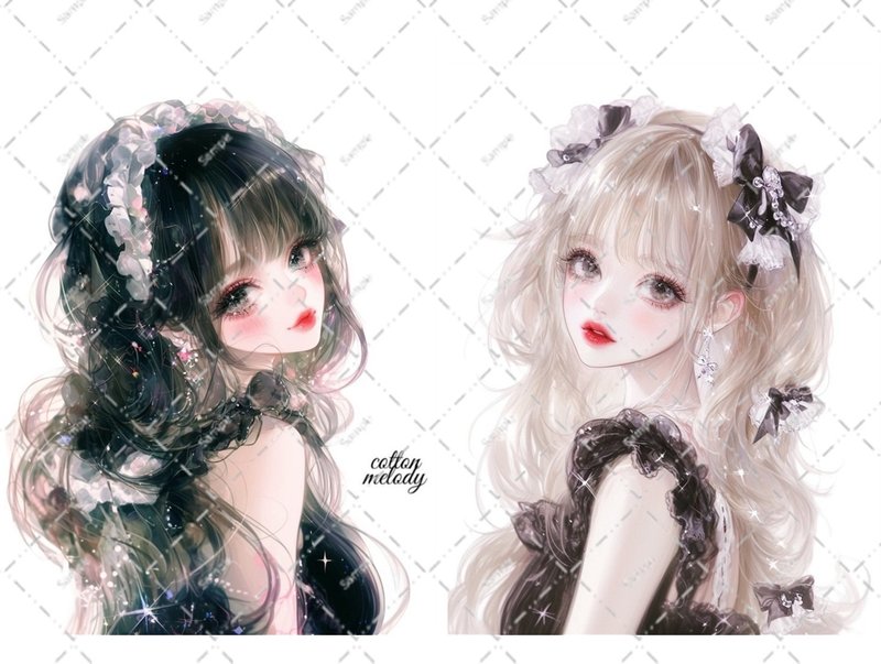 original sticker no.5700 人物ステッカー オリジナルステッカー 人物ステッカー 女の子ステッカー オリジナル人物ステッカー - 貼紙 - 紙 