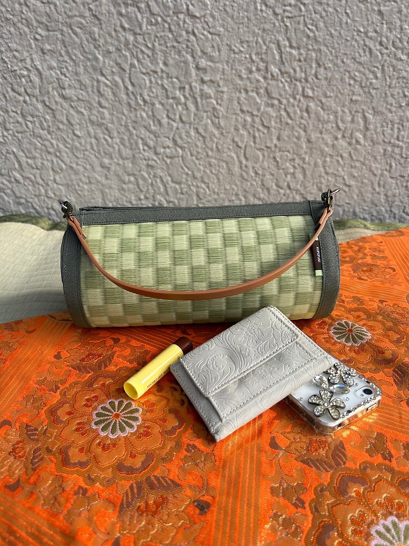 Free shipping Japanese tatami 2WAY bag - Messenger Bags & Sling Bags - Other Materials Green