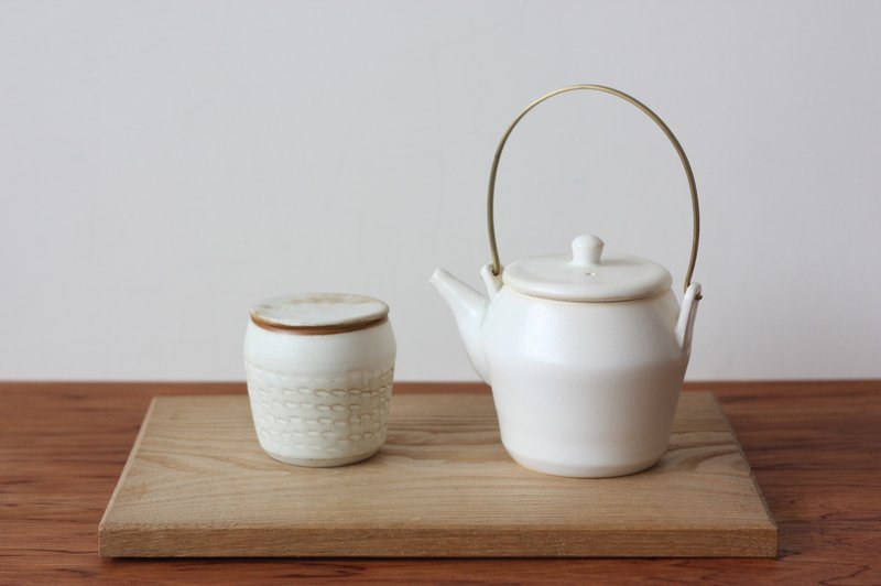每日使用系列-春日奶油色小茶倉 - 茶壺/茶杯/茶具 - 陶 咖啡色