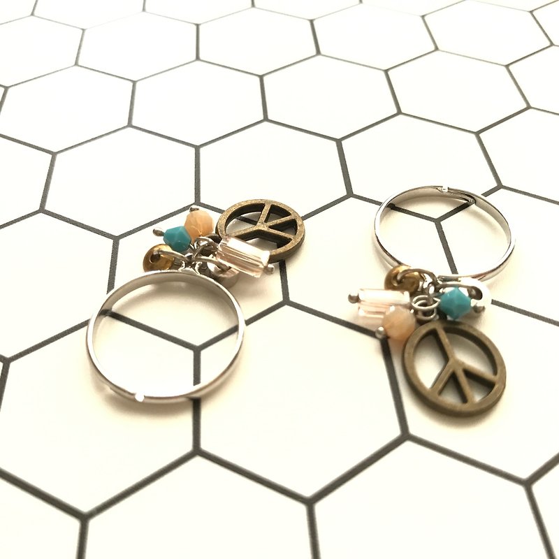 泰國Motta設計-和平符號造型戒指 - 戒指 - 其他金屬 多色
