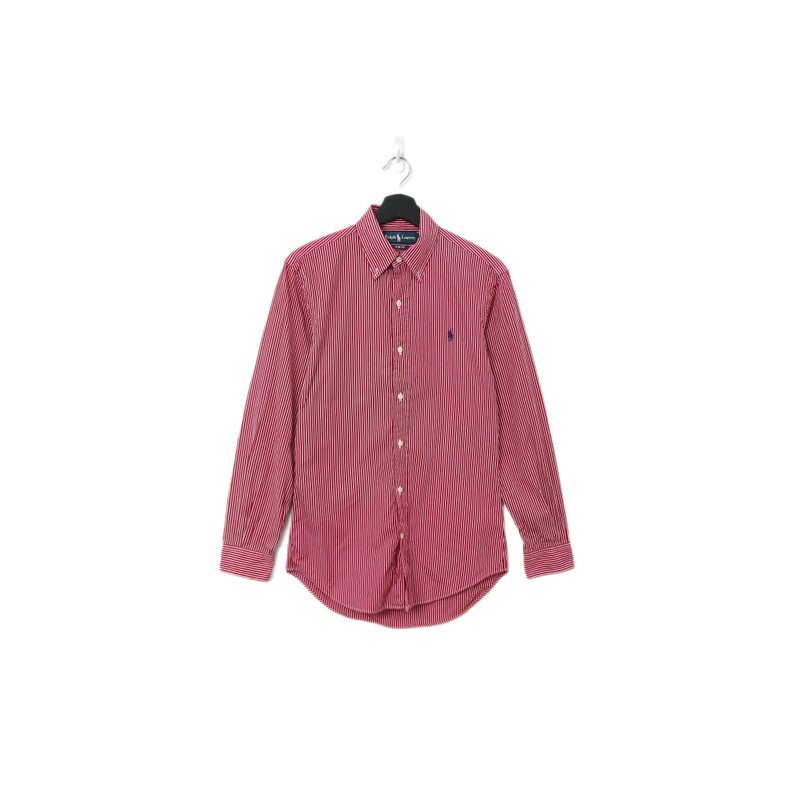 Back to Green-品牌襯衫 Polo紅白直線條 LP-24//vintage shirt - 男襯衫/休閒襯衫 - 棉．麻 