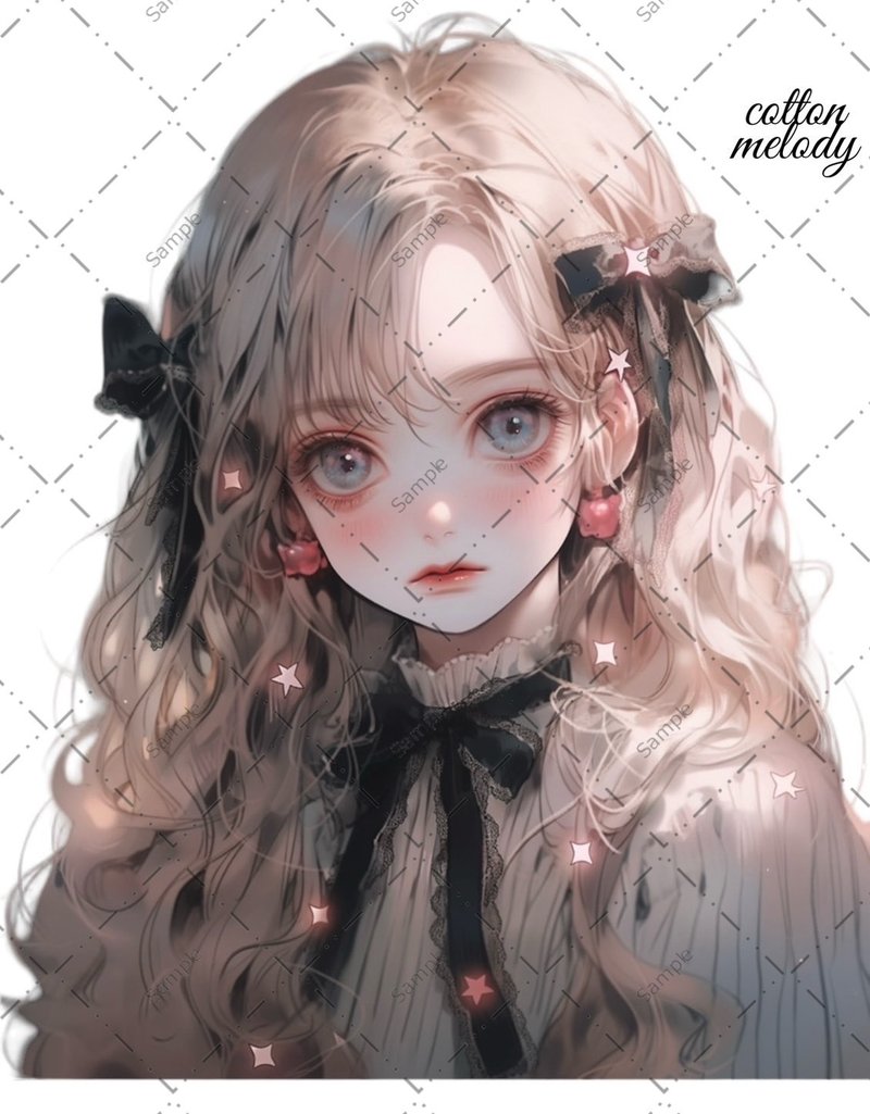 original sticker no.292 人物ステッカー オリジナルステッカー 人物ステッカー 女の子ステッカー オリジナル人物ステッカー - 貼紙 - 紙 