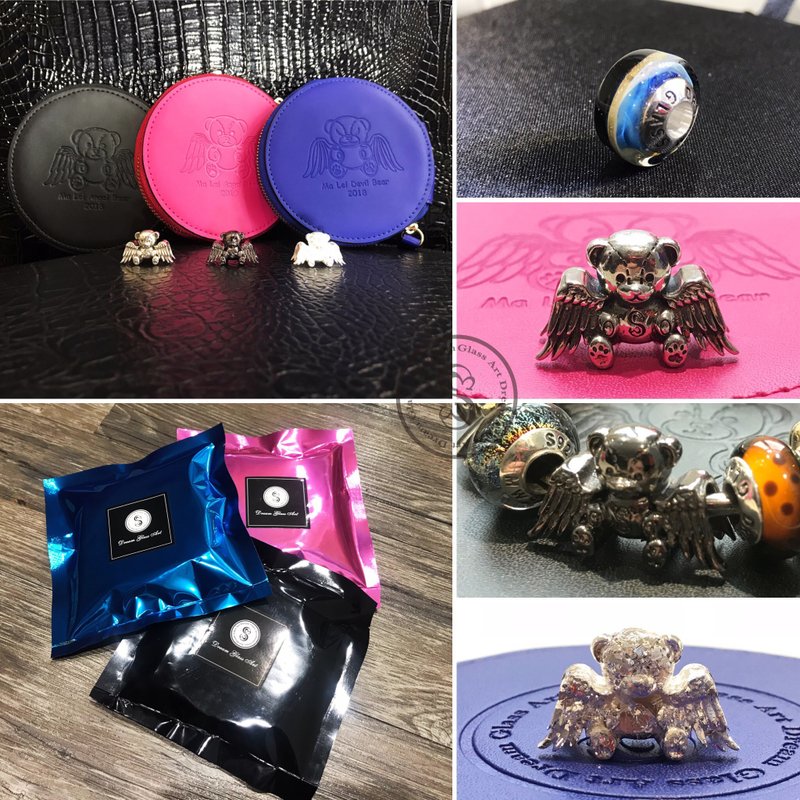 DreamGlassArt* Ma Lei Bear天使VS惡魔-雙面SBB-181201-S-B-D - 手鍊/手鐲 - 其他金屬 銀色