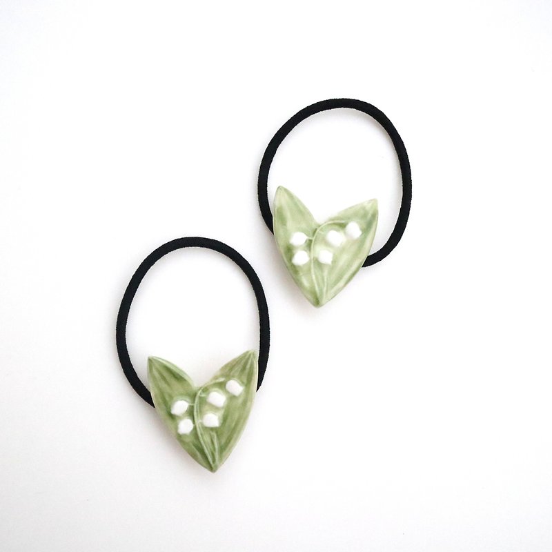 Lily of the valley hair tie - 髮飾 - 瓷 綠色