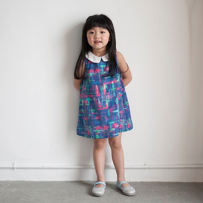 Streamer palette Sleeveless Dress _ blue purple _ child models - อื่นๆ - ผ้าฝ้าย/ผ้าลินิน สีน้ำเงิน