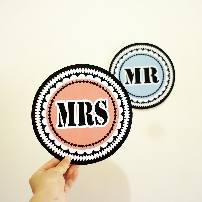 Lovely wedding props MR + MRS / We are a couple - Items for Display - Paper Multicolor