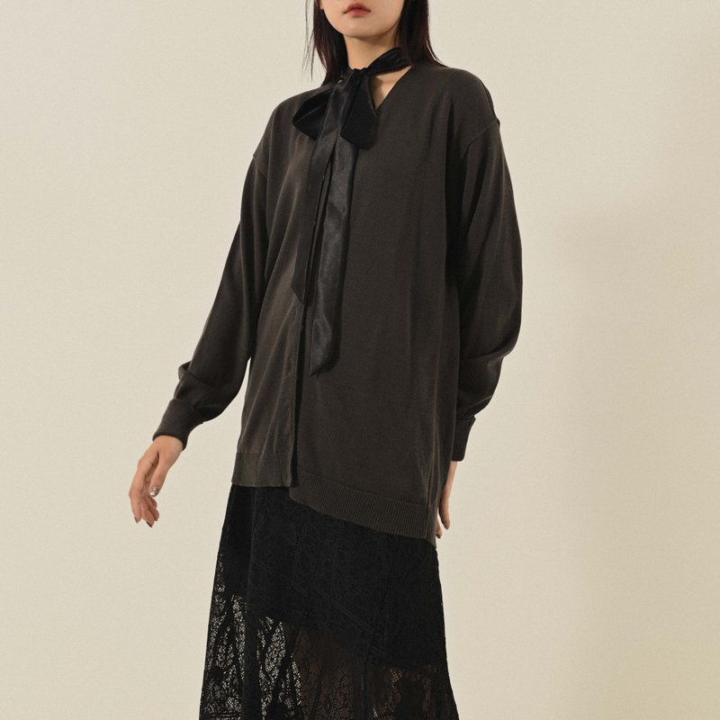 【NaSuBi Vintage】精工鈕扣日本製古著開襟毛衣 - 女毛衣/針織衫 - 羊毛 