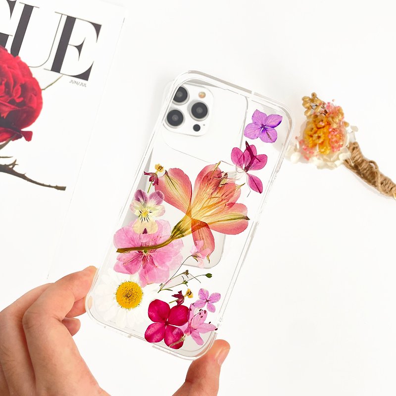 Lily Flower Handmade Pressed Flower Phone Case for All iPhone Samsung Sony - เคส/ซองมือถือ - พืช/ดอกไม้ 