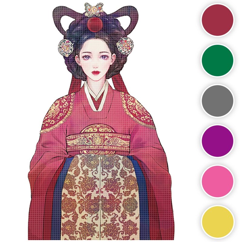 the Queen (6colors) 32 (honne market) person sticker girl sticker blackraccoon - 貼紙 - 紙 