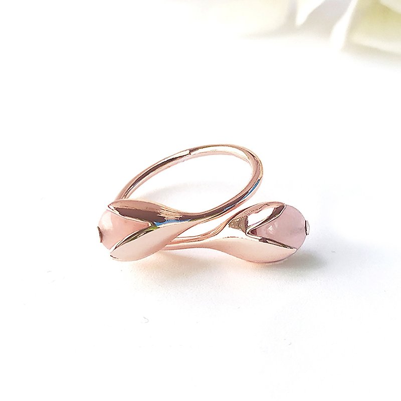 【雙11折扣】Silver ring, Rose Quartz ring ,Lucky stone , adjustable ring - 戒指 - 純銀 