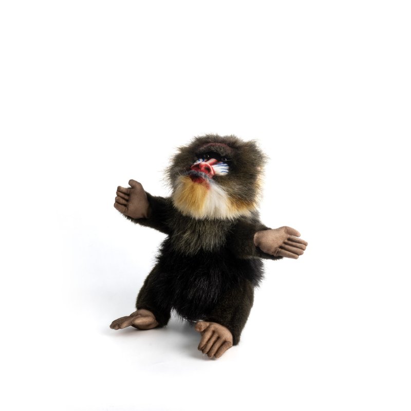 Hansa 8469-mandrill hand puppet 26 cm tall - ตุ๊กตา - วัสดุอีโค สีนำ้ตาล