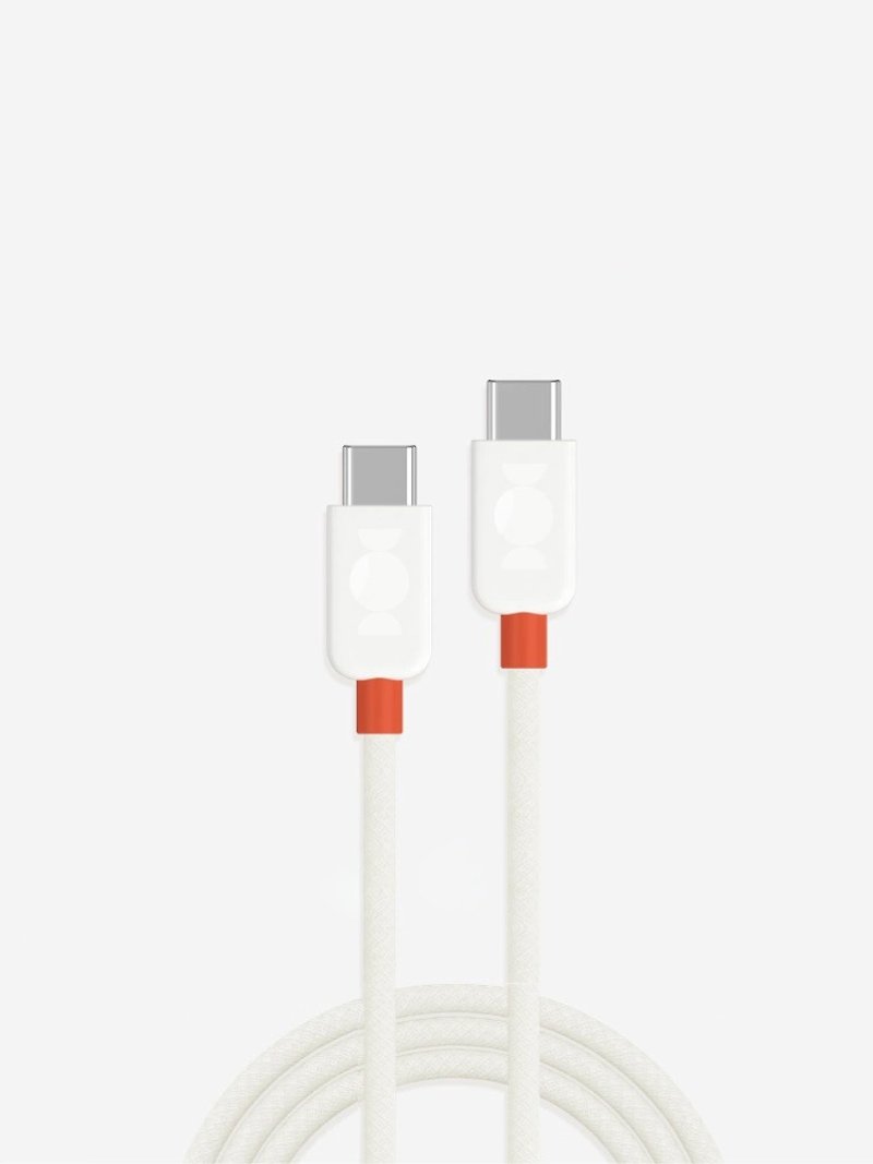 Fast charging braided data cable mobile phone tablet charging cable 2 meters data cable suitable for Apple Android CC - ที่ชาร์จ - วัสดุอื่นๆ ขาว