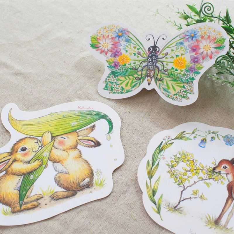 animal die-cut postcards - การ์ด/โปสการ์ด - กระดาษ 