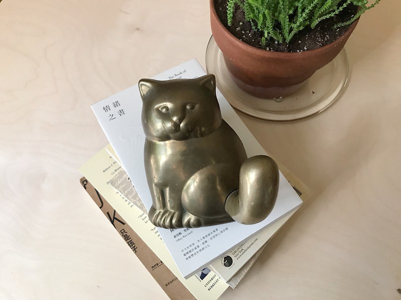 真鍮の太った猫のフック - ハンガー・フック - 銅・真鍮 ゴールド