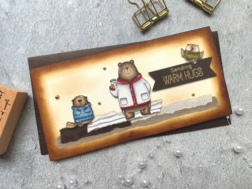 Pei's small world 祝福卡片/心意卡片/手工卡片/萬用卡片 Sending warm hugs