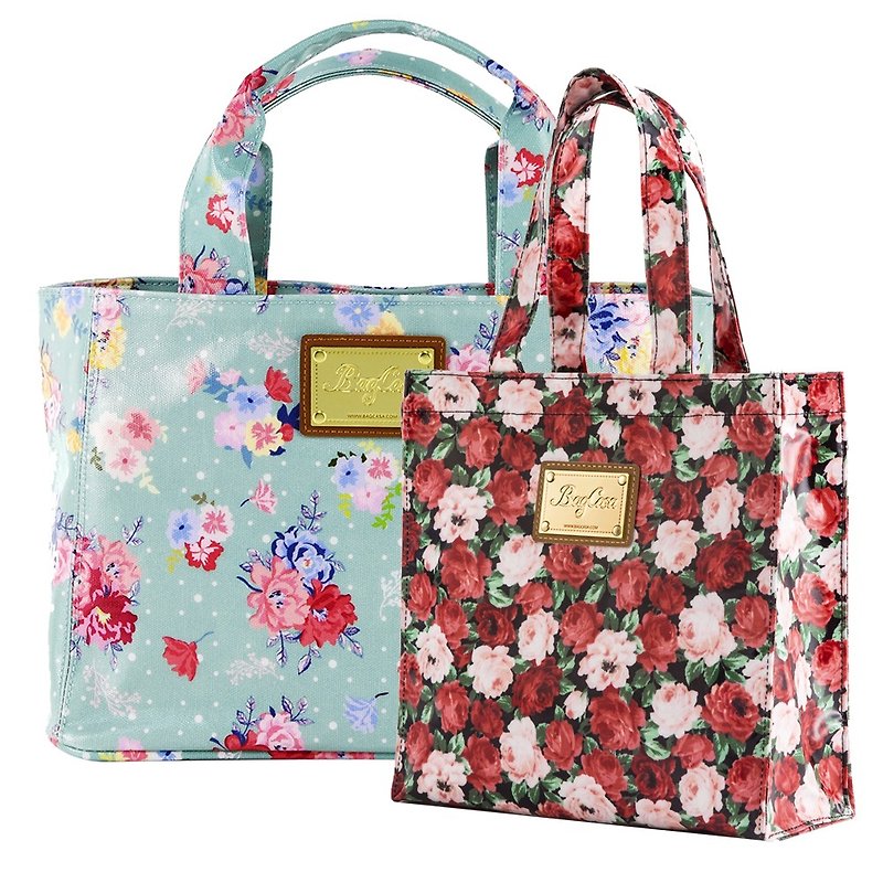 [Combination Offer] England Rose Waterproof Magnetic Buckle Bag - Tiffin Green + Rose Waterproof Bag - Handbags & Totes - Waterproof Material Green