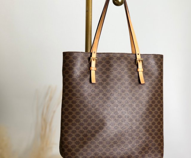 CELINE セリーヌ マカダム トートバッグ ブラウン ブラゾン型