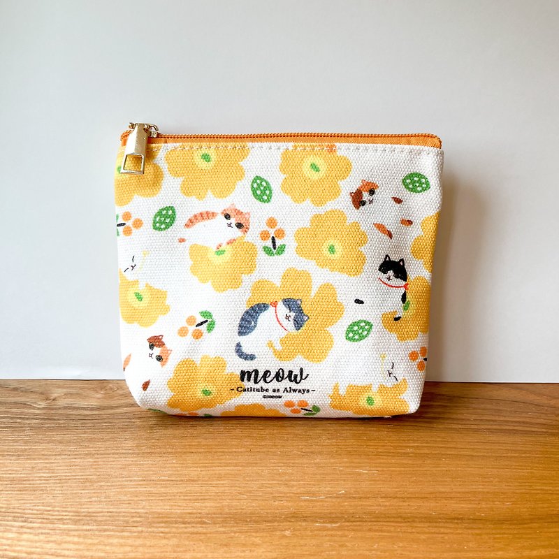 Other Materials Toiletry Bags & Pouches Yellow - Meow cat Scandinavian styles cat pattern mall bag pouch