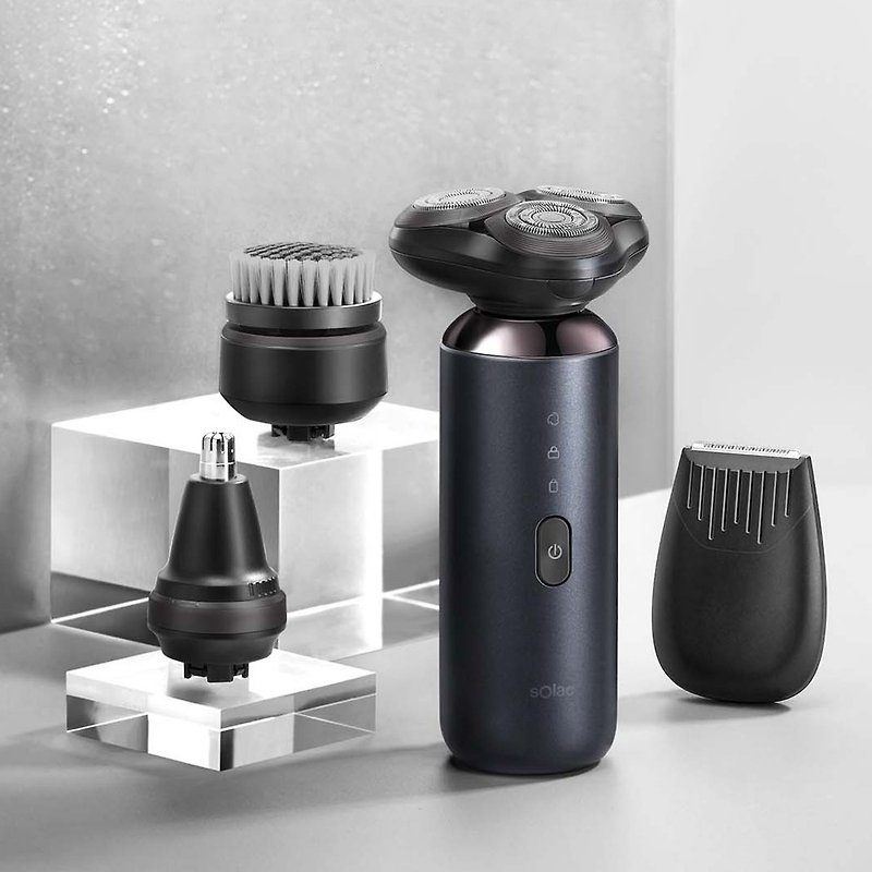 【sOlac】SRM-A6S multifunctional electric shave 4-in-1 grooming gift box for boyfriend - Other Small Appliances - Other Metals Black
