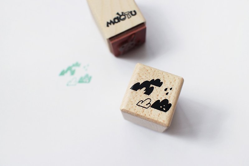 Maotu-Block Stamp (hill) - Stamps & Stamp Pads - Wood 