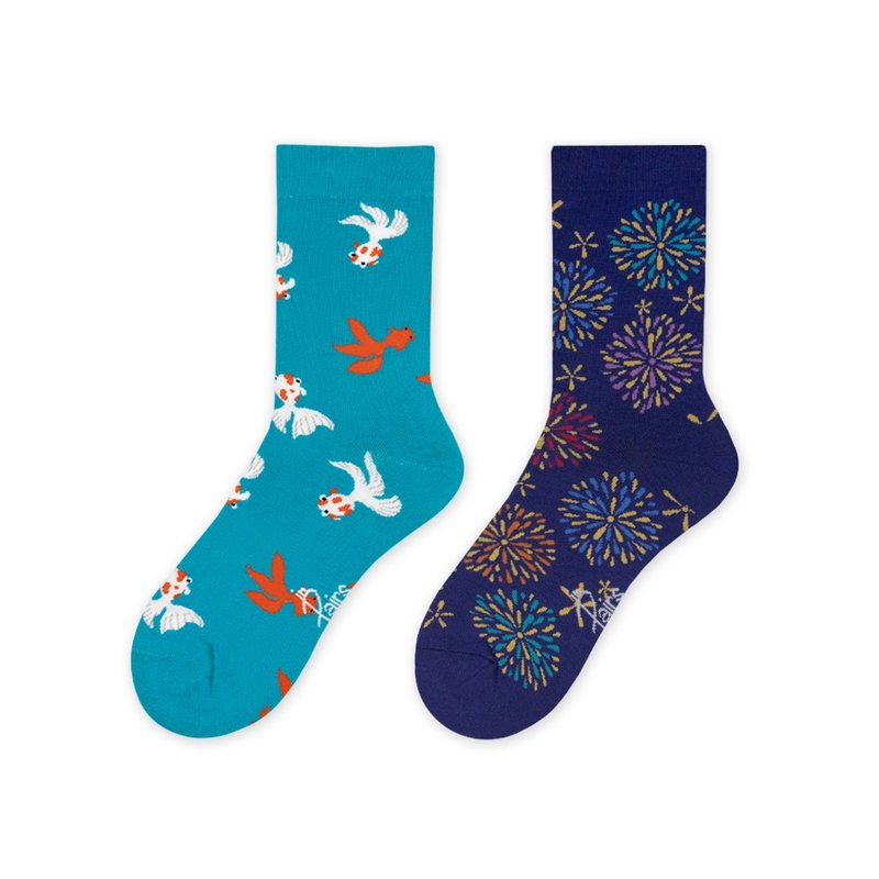 【in Pairs】Summer Festival | Socks - Socks - Cotton & Hemp Multicolor