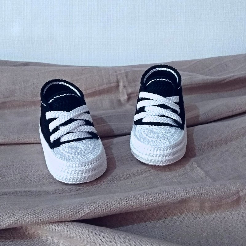 針織短靴 運動鞋 新生兒網球 Knitted booties sneakers Tennis for newborns - Baby Shoes - Cotton & Hemp Multicolor