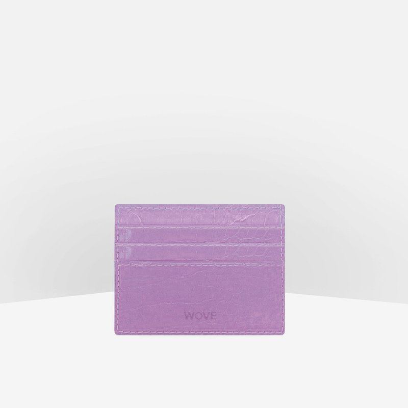 WOVE - Card Holder สีม่วง Lavender กระเป๋าใส่บัตร มีช่องกลาง ใส่แบงค์พันพับได้ - อื่นๆ - หนังเทียม สีม่วง