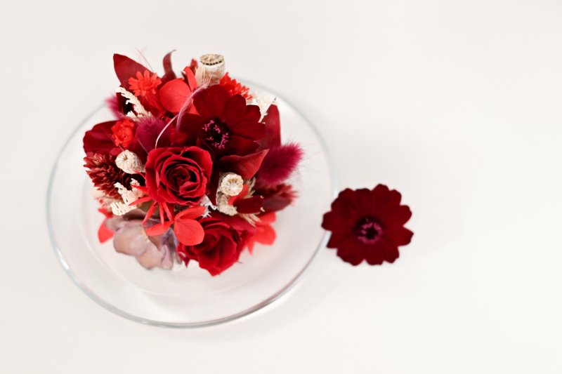 把最好的都給你 永生花系列作品  PASSION - 乾燥花/永生花 - 玻璃 紅色