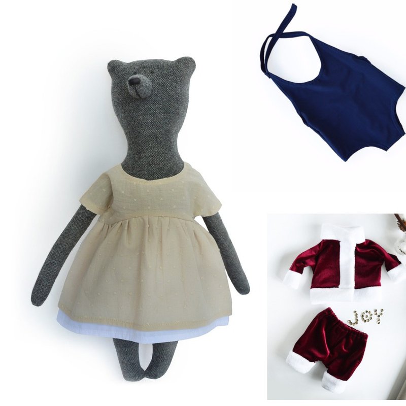 New! PK bears | 愛麗絲40cm黑熊禮物組(附1泳裝.1耶誕套裝) - 公仔/玩偶 - 聚酯纖維 黑色