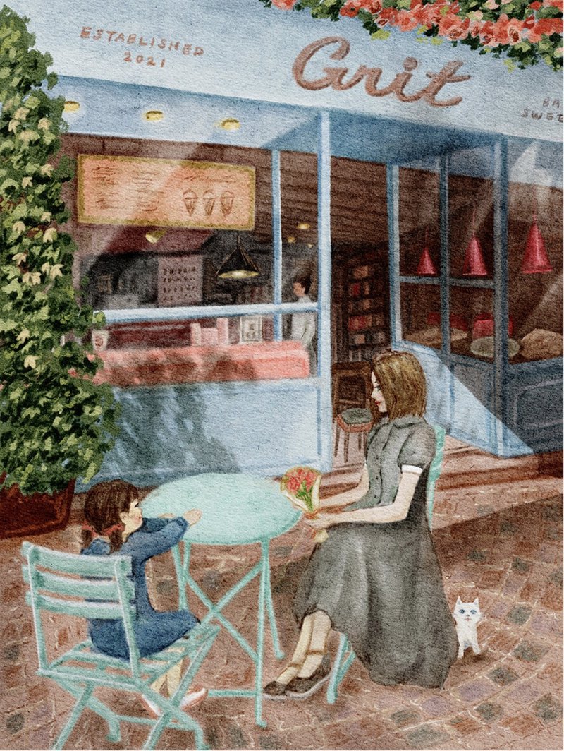 (GRIT) At a cafe full of sunlight postcard - 卡片/明信片 - 紙 