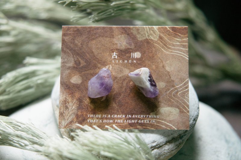 CRACK | Mineral earrings | EARRINGS - ต่างหู - คริสตัล สีม่วง