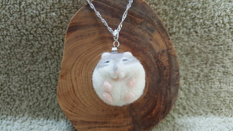 Original wool felt necklace smile little hamster - paragraph (whole museum full 599 shipped free, full 699 and then enjoy the added attention redeem 10 yuan promotions Oh !!) - สร้อยคอ - ขนแกะ 