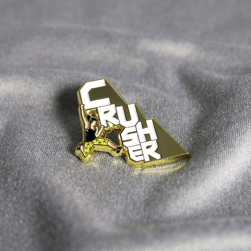 Crusher Enamel Pin – Gift for Climbers and Boulderers – 攀岩針 – 등반 クライミング - เข็มกลัด/พิน - โลหะ หลากหลายสี