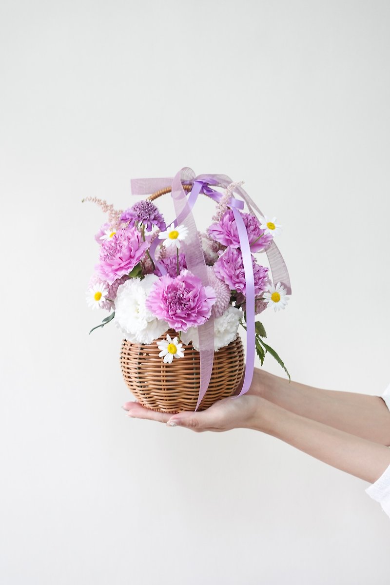 2024 Mother's Day Flower Basket Carnation Gift Bouquet - Plants - Plants & Flowers Purple