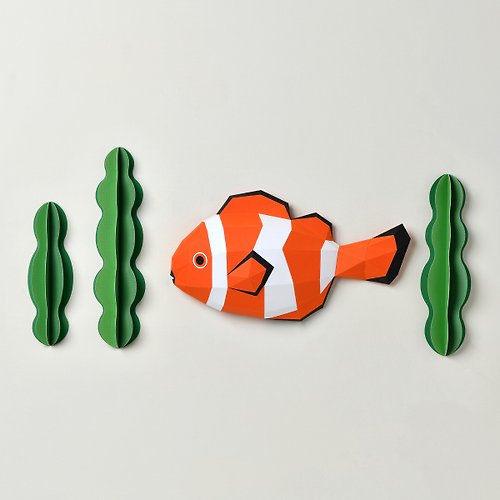 盒紙動物 BOX ANIMAL - 台灣原創紙模設計開發 3D紙模型-DIY動手做-海洋系列-小丑魚-海洋生物 擺設 掛飾