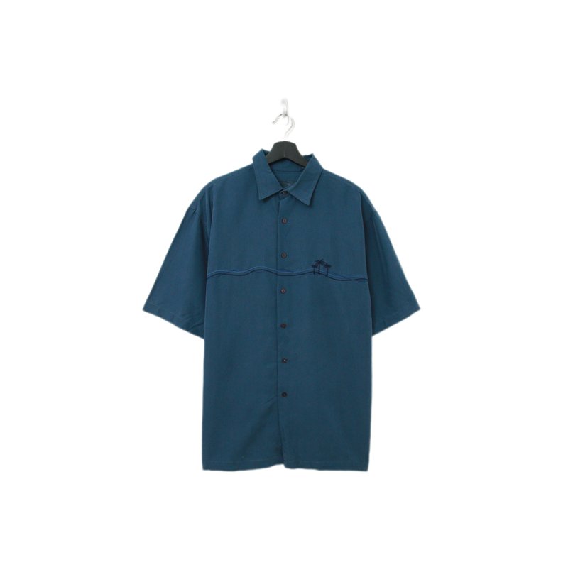 Back to Green-夏威夷襯衫 海浪波紋 椰子樹ht-16/vintage shirts - 男襯衫/休閒襯衫 - 棉．麻 