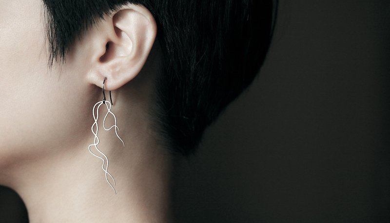 松蘿耳環 M - 耳環/耳夾 - 其他金屬 銀色