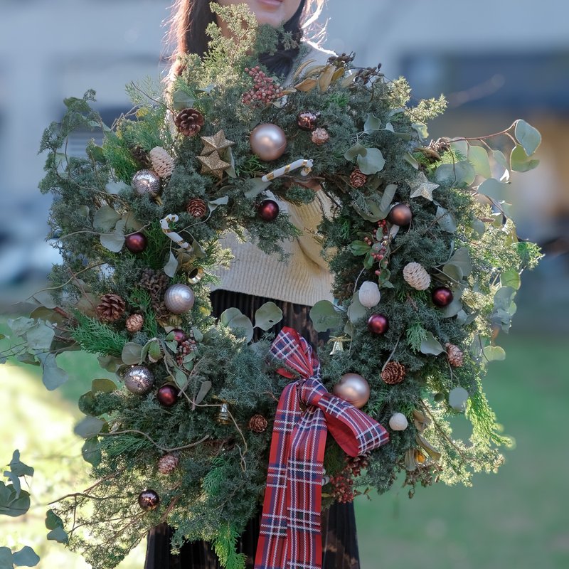 2025 - Forest Blessing Christmas Wreath/Christmas Gift Exchange Gift Christmas - ช่อดอกไม้แห้ง - พืช/ดอกไม้ สีเขียว