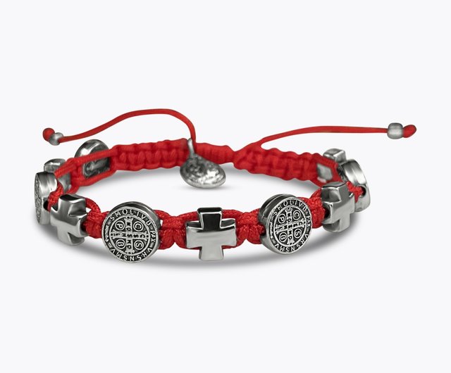 Red St. Benedict Woven Bracelet