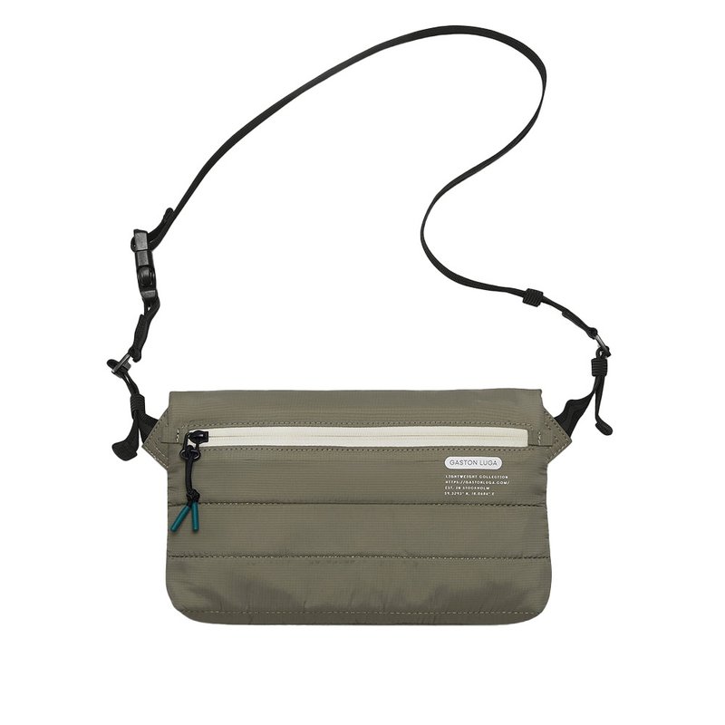 Gaston Luga Lightweight Bumbag腰/肩兩用側背包-鼠尾草綠 - 後背包/背包/書包 - 其他材質 卡其色