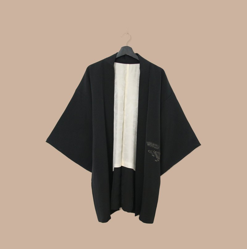 Back to Green-日本帶回羽織金蔥刺繡水上芒草 kb-07/vintage - 女大衣/外套 - 絲．絹 