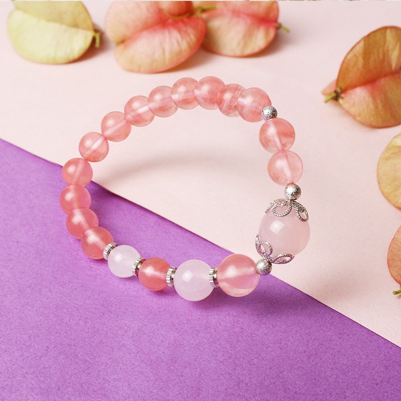 設計師經典手鍊 │ 草莓晶手鍊 │ 甜蜜花園 - 手鍊/手環 - 水晶 粉紅色