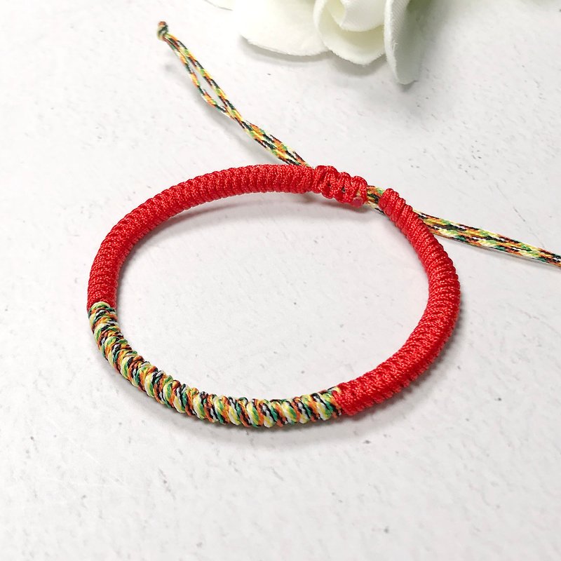 Nine times diamond knot safe lucky bracelet customized hand strap bracelet [optional color] TB131 - สร้อยข้อมือ - เส้นใยสังเคราะห์ สีแดง
