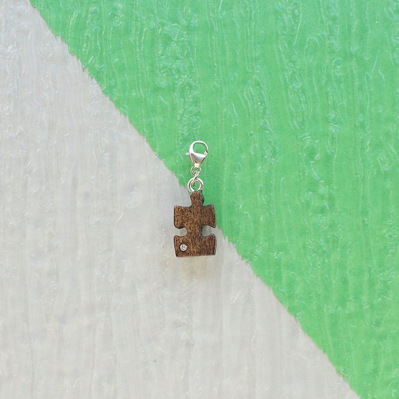 Puzzle wooden charm - พวงกุญแจ - ไม้ สีนำ้ตาล